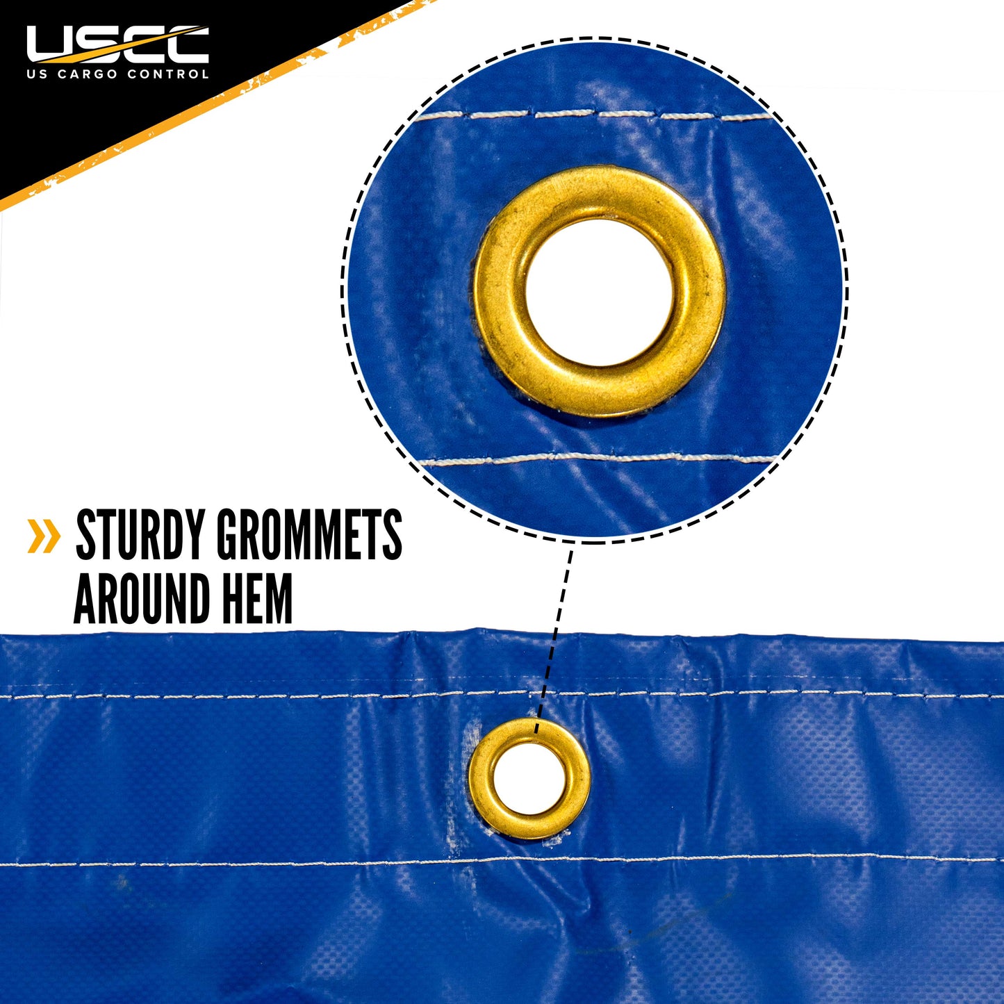 Heavy Duty Steel Tarp 16 foot x 27 foot (4 foot Drop4Sided) 18 oz Blue Tarp image 5 of 9