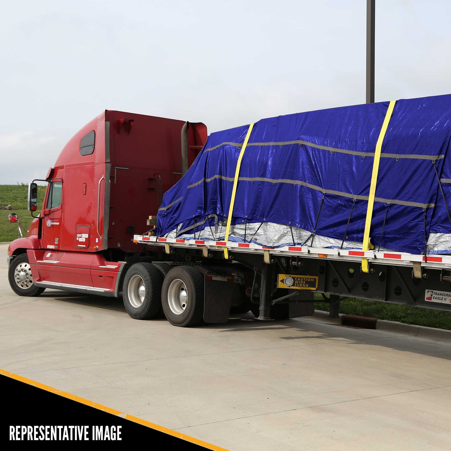 Heavy Duty Steel Tarp 16 foot x 27 foot (4 foot Drop4Sided) 18 oz Blue Tarp image 9 of 9