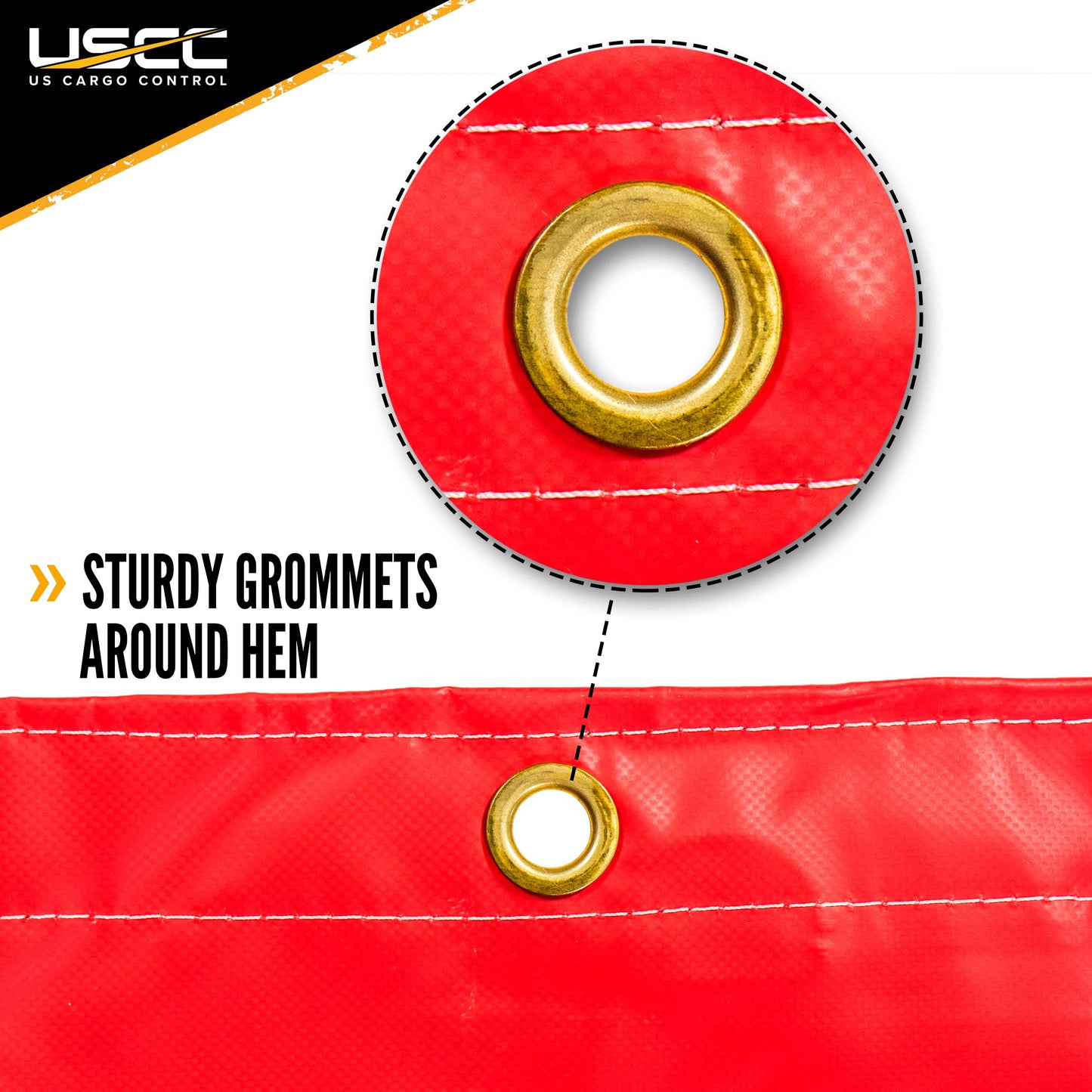 Heavy Duty Steel Tarp 16 foot x 27 foot (4 foot Drop4Sided) 18 oz Red Tarp image 5 of 9