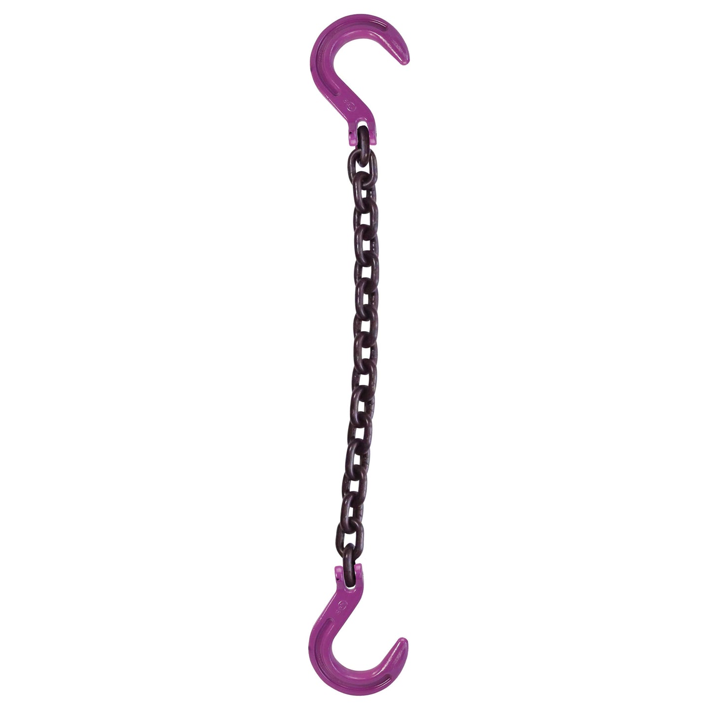 12 inch x 12 foot Single Leg Chain Sling w Foundry & Foundry Hooks Grade 100 image 1 of 2