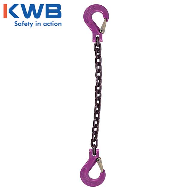 34 inch x 4 foot Single Leg Chain Sling w Sling & Sling Hooks Grade 100 image 2 of 2