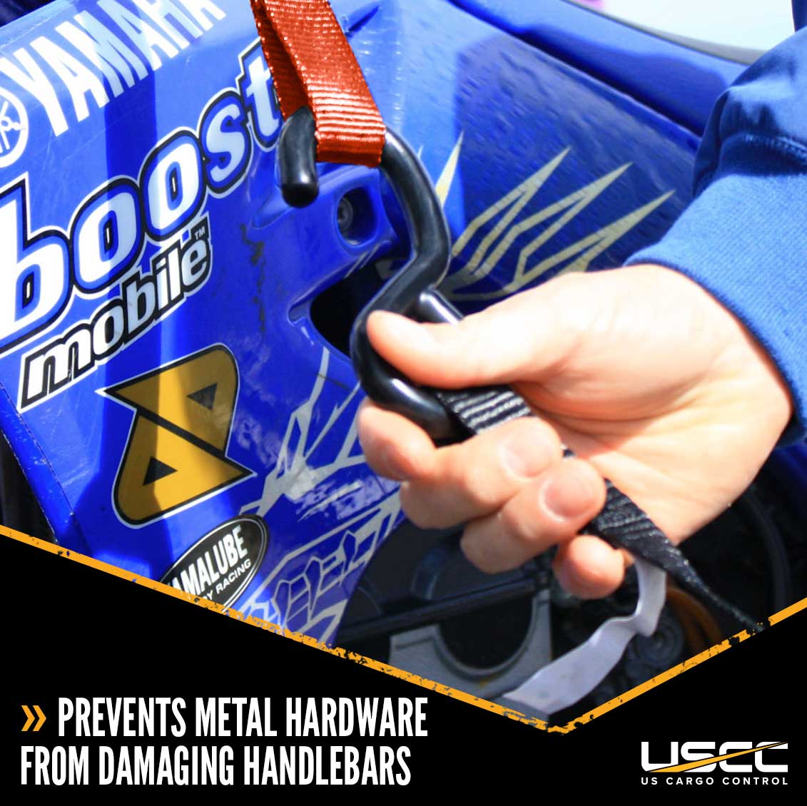 Motorcycle Handlebar Strap (Pair) Orange image 8 of 9