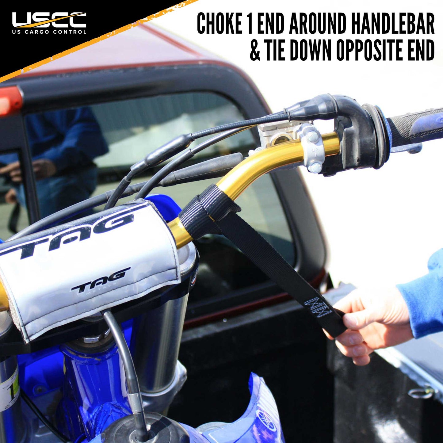 Motorcycle Handlebar Strap (Pair) Yellow image 7 of 9