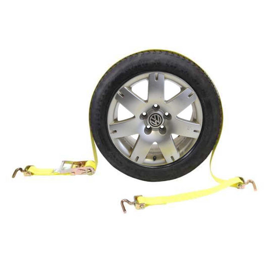 Wheel Strap w 3 Swivel J Hooks with 90 degree hook angle & Ratchet image 1 of 9