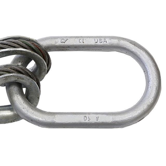 Wire Rope Sling 4 Leg Bridle w Eye Hooks 38 inch x 18 foot Domestic image 2 of 6