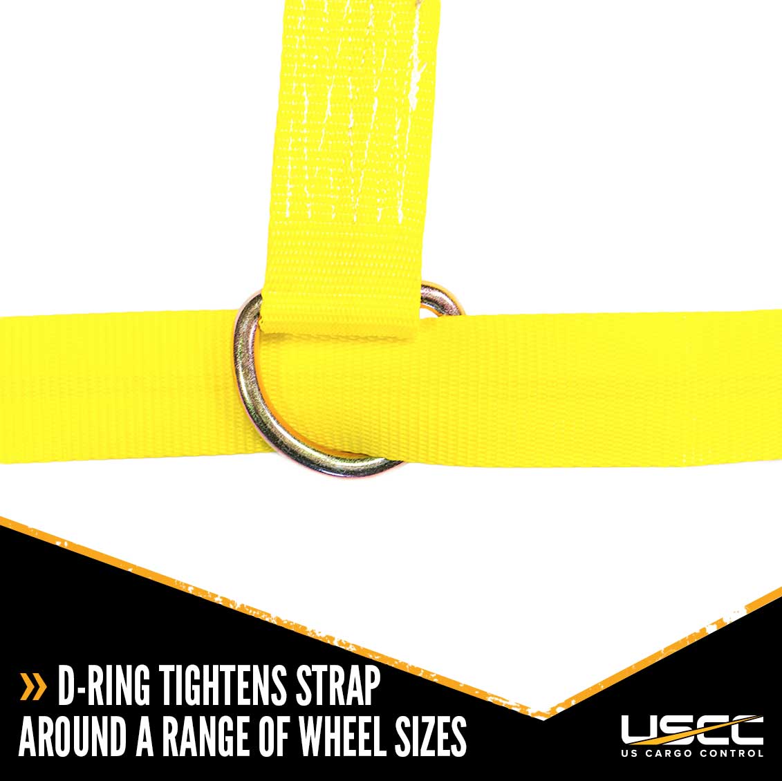 Yellow Adjustable Tow Dolly Strap with 4 Top Strap and Flat Hook image 6 of 7